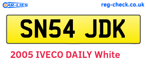 SN54JDK are the vehicle registration plates.