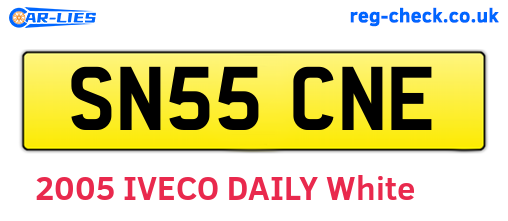SN55CNE are the vehicle registration plates.