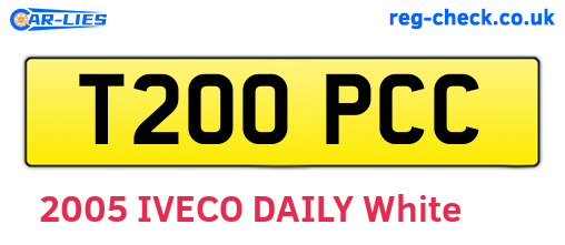 T200PCC are the vehicle registration plates.