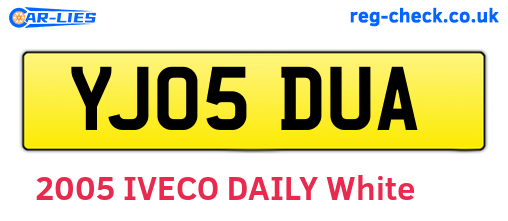 YJ05DUA are the vehicle registration plates.