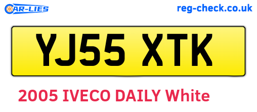 YJ55XTK are the vehicle registration plates.