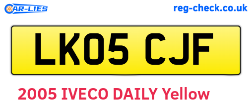 LK05CJF are the vehicle registration plates.
