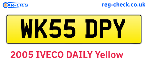 WK55DPY are the vehicle registration plates.