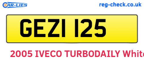 GEZ1125 are the vehicle registration plates.