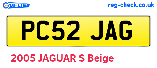 PC52JAG are the vehicle registration plates.