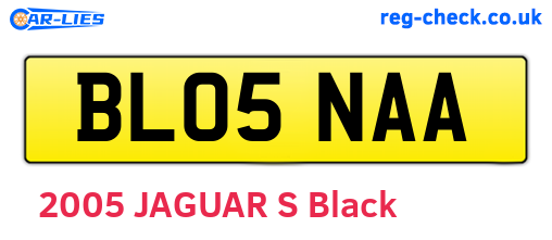 BL05NAA are the vehicle registration plates.