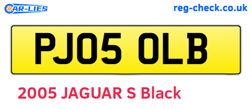 PJ05OLB are the vehicle registration plates.