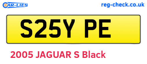 S25YPE are the vehicle registration plates.