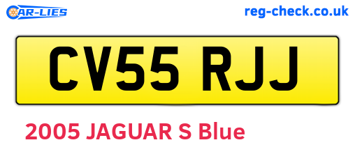 CV55RJJ are the vehicle registration plates.