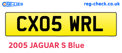 CX05WRL are the vehicle registration plates.