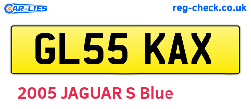 GL55KAX are the vehicle registration plates.