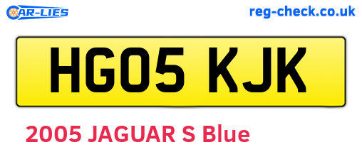 HG05KJK are the vehicle registration plates.