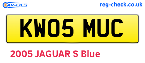 KW05MUC are the vehicle registration plates.