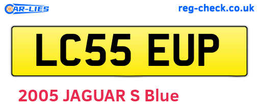 LC55EUP are the vehicle registration plates.