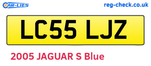 LC55LJZ are the vehicle registration plates.