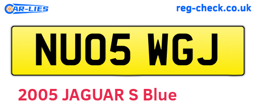 NU05WGJ are the vehicle registration plates.