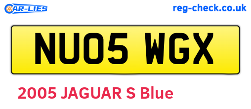 NU05WGX are the vehicle registration plates.