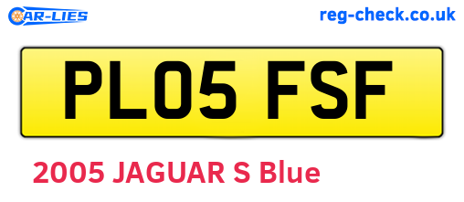 PL05FSF are the vehicle registration plates.