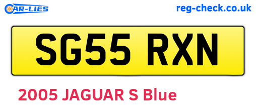 SG55RXN are the vehicle registration plates.
