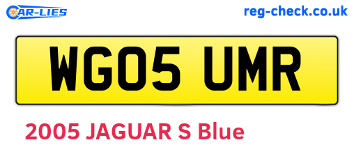 WG05UMR are the vehicle registration plates.