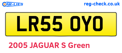 LR55OYO are the vehicle registration plates.