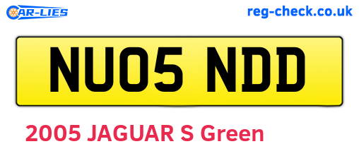 NU05NDD are the vehicle registration plates.