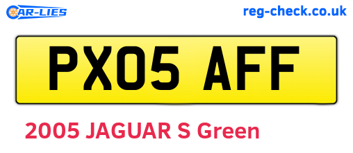 PX05AFF are the vehicle registration plates.