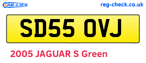 SD55OVJ are the vehicle registration plates.