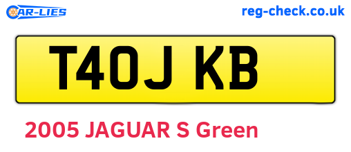 T40JKB are the vehicle registration plates.