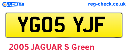 YG05YJF are the vehicle registration plates.