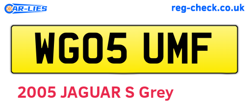 WG05UMF are the vehicle registration plates.