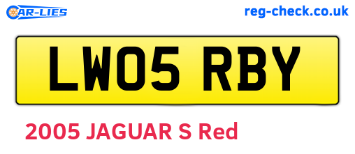 LW05RBY are the vehicle registration plates.