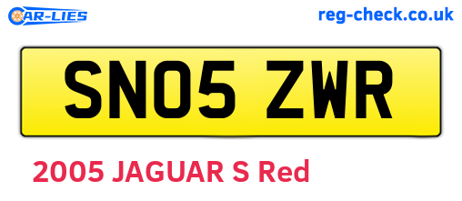 SN05ZWR are the vehicle registration plates.
