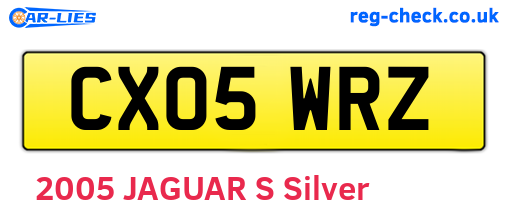 CX05WRZ are the vehicle registration plates.