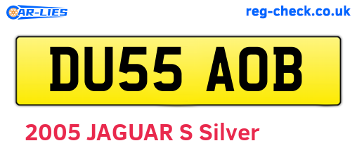 DU55AOB are the vehicle registration plates.