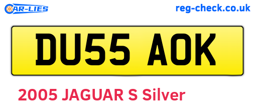 DU55AOK are the vehicle registration plates.