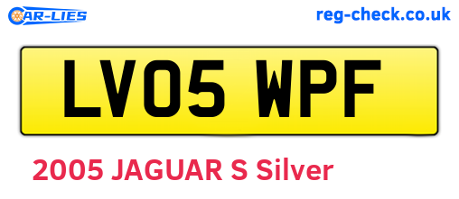LV05WPF are the vehicle registration plates.