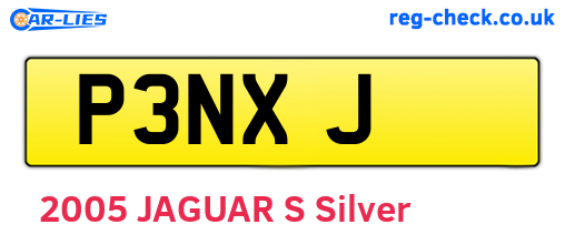 P3NXJ are the vehicle registration plates.