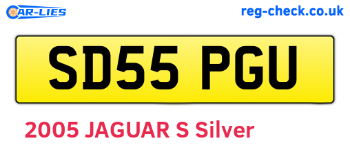 SD55PGU are the vehicle registration plates.