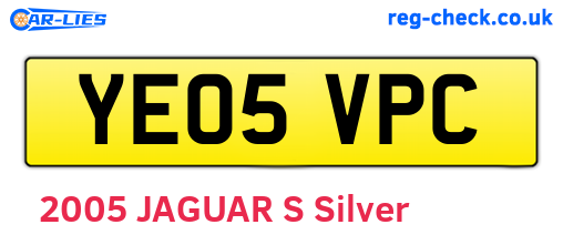 YE05VPC are the vehicle registration plates.