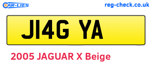 J14GYA are the vehicle registration plates.