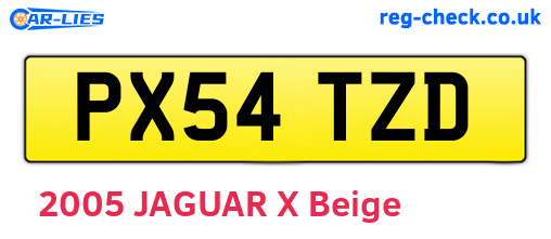 PX54TZD are the vehicle registration plates.