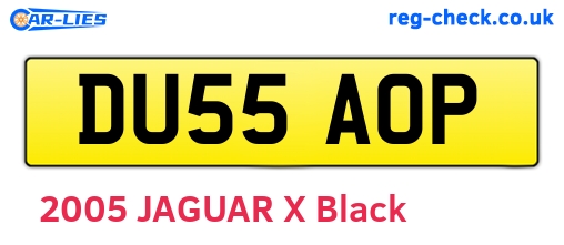 DU55AOP are the vehicle registration plates.