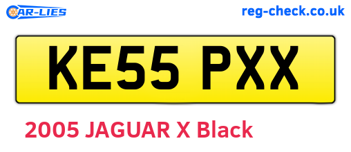 KE55PXX are the vehicle registration plates.