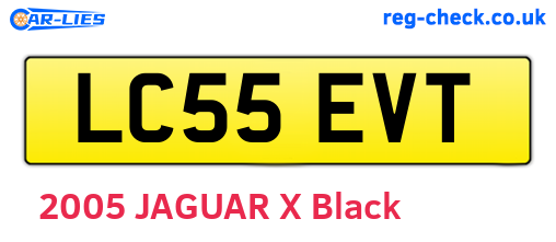 LC55EVT are the vehicle registration plates.