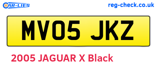 MV05JKZ are the vehicle registration plates.