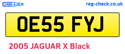 OE55FYJ are the vehicle registration plates.