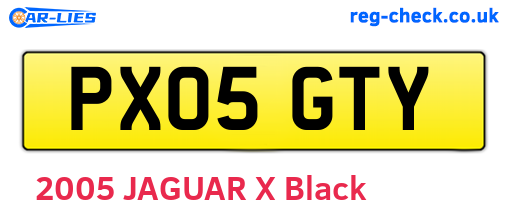 PX05GTY are the vehicle registration plates.