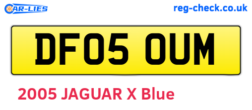DF05OUM are the vehicle registration plates.