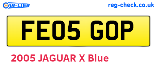 FE05GOP are the vehicle registration plates.
